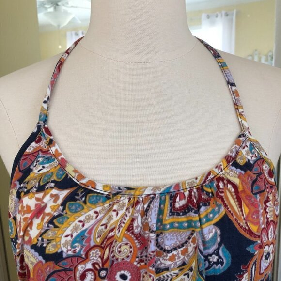 NWT Bebop Halter Paisley Sundress Ruffle Stretchy Size Medium - Picture 6 of 8